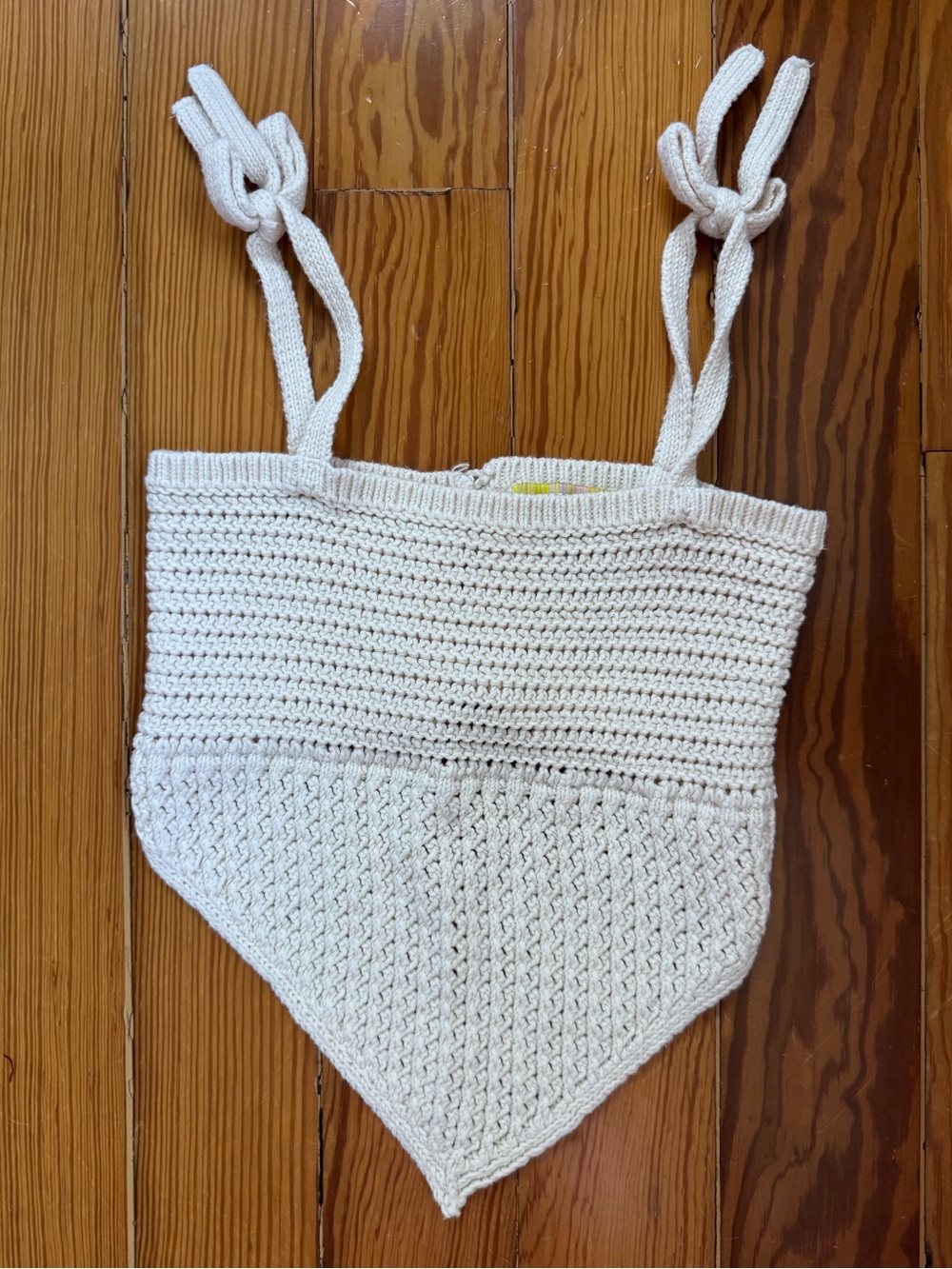 Urban Outfitters Crochet Knit Tie-Shoulder Bandeau Top